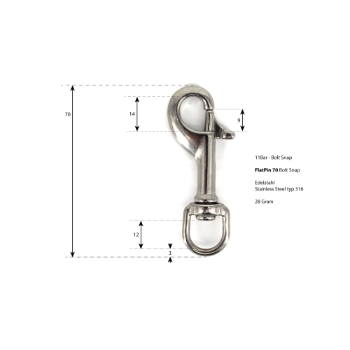 Breakway inkl Flatpin Bolt Snap - Blau