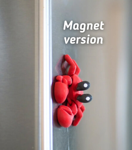 Krabben-Spielzeugkrabbe – Bewegliche Zappelkrabbe – Schlüsselanhänger oder mit Magnet