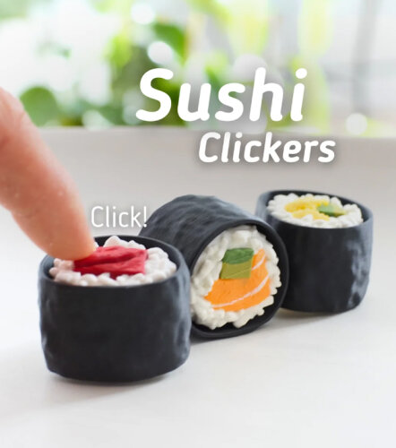 Sushi-Fidget-Clicker – 3D-gedruckt - Schlüsselanhänger