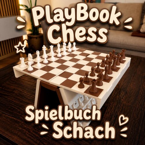 PlayBook - Als Buch getarntes Reiseschach | Magnetisch & platzsparend | PlayBookd