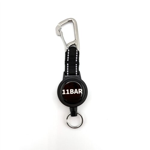 11BAR Retractor mit Edelstahlsehne - 80cm - Schwarz, Gelb oder Orange