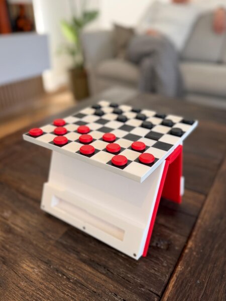 PlayBook - Dame Spiel – Checkers 2 Spieler Tischspiel – 3D Gedrucktes Strategiespiel – Geschenk für Familie & Paare
