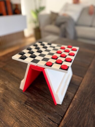 PlayBook - Dame Spiel – Checkers 2 Spieler Tischspiel – 3D Gedrucktes Strategiespiel – Geschenk für Familie & Paare