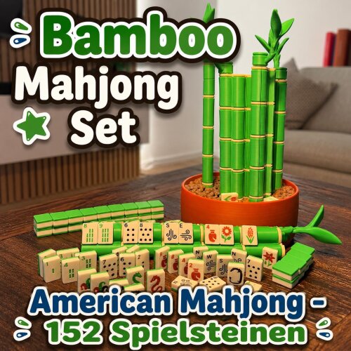 Bamboo Mahjong Set | American Mahjong mit 152...