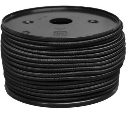 11BAR - HQ Bungee Cord - 8 mm - Schwarz - Meterware - PESG Seil