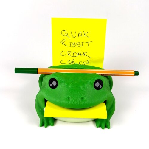 Note Toad | Frosch Schreibtisch-Organizer & Notizhalter | Sticky Note Halter mit Stifteablage | 3D-gedruckte Schreibtisch Deko