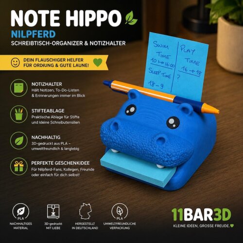 Note Hippo | Nilpferd Schreibtisch-Organizer &...